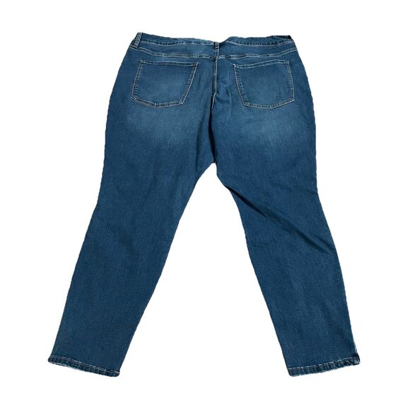 BRAND NEW WOMEN'S SIZE 24W TERRA & SKY DARK WASH SKINNY HIGH RISE JEANS - Picture 2 of 2